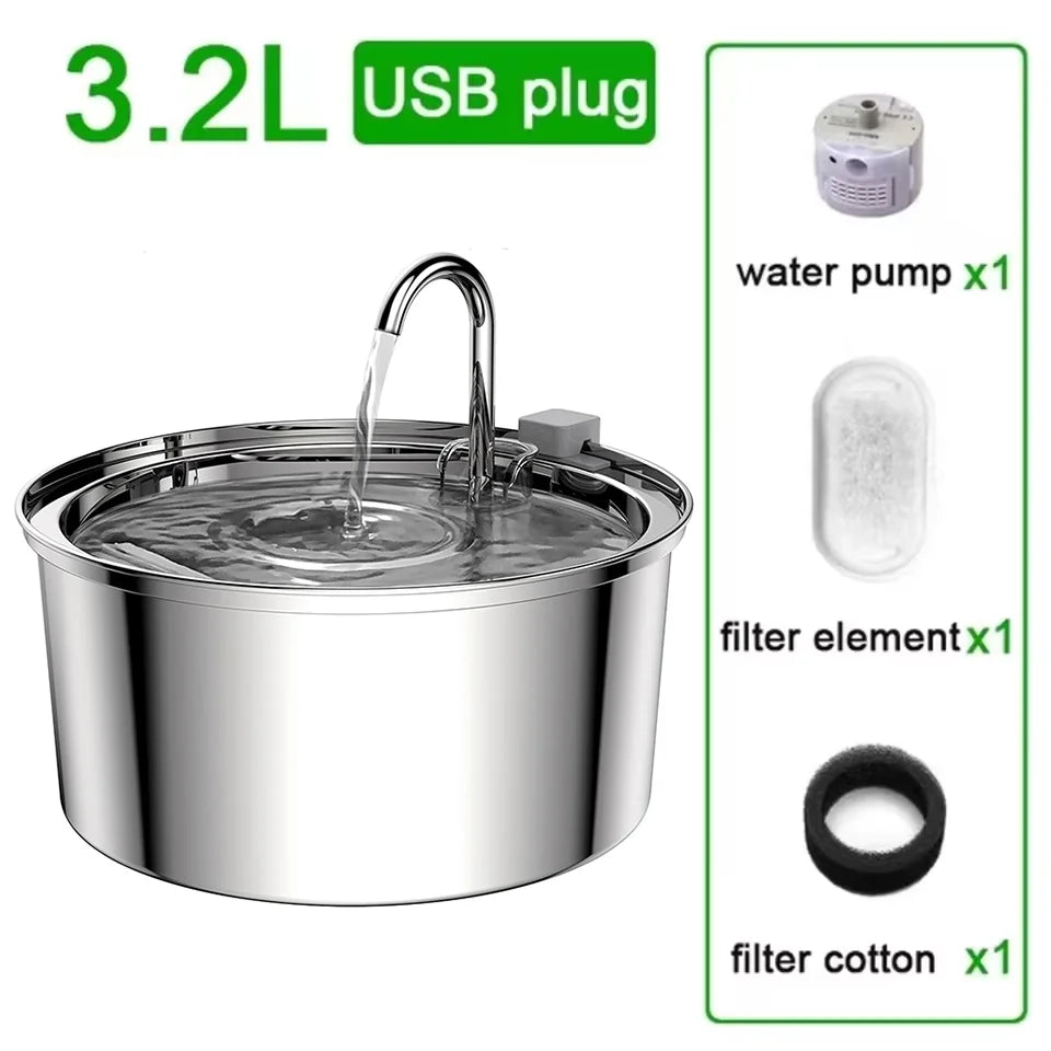 Stainless Steel Pet Water Fountain