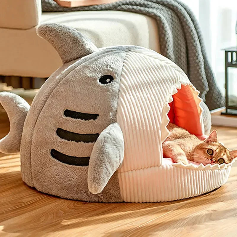 Warm Cat Beds Cartoon Shark