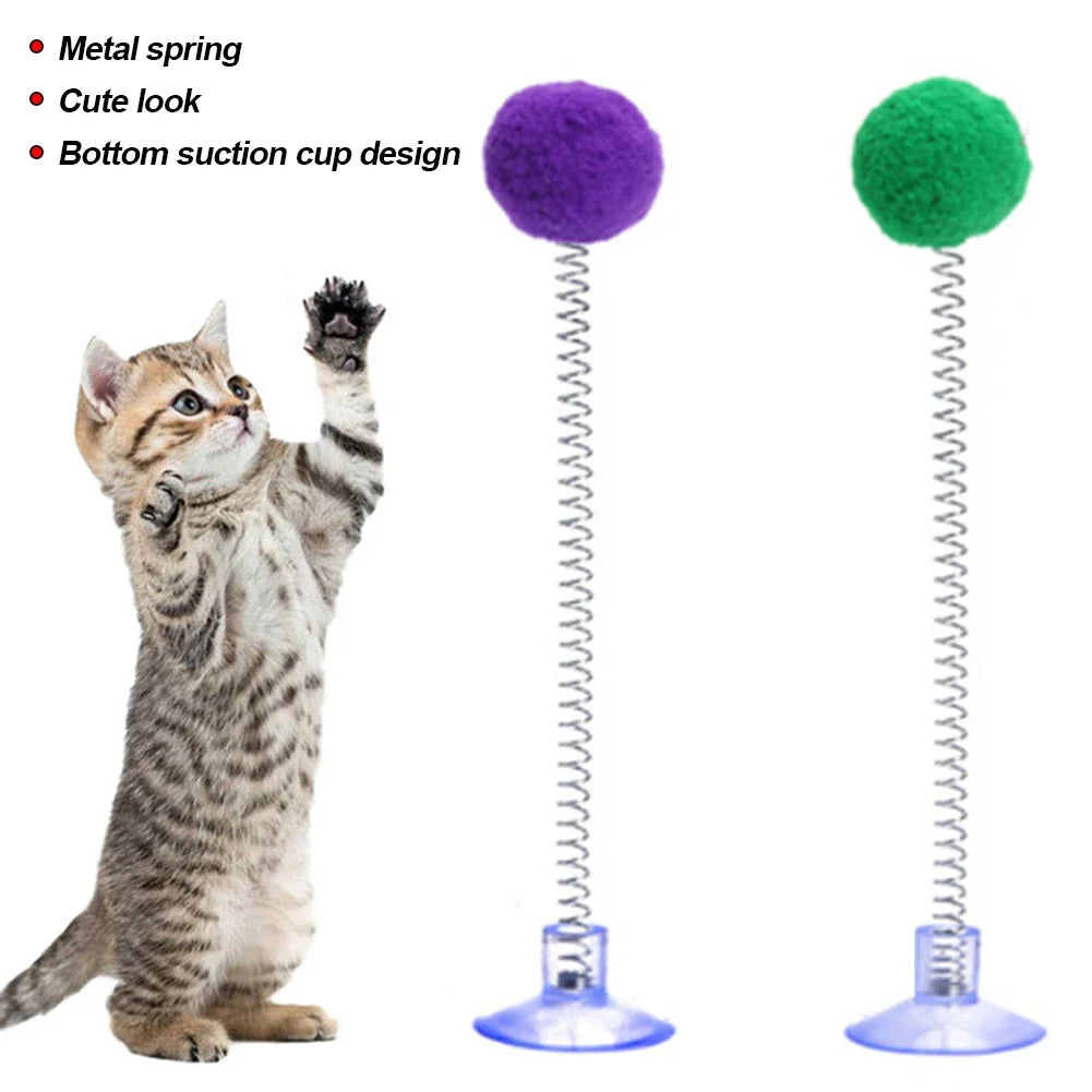 Fur Ball Spring Cat Toy