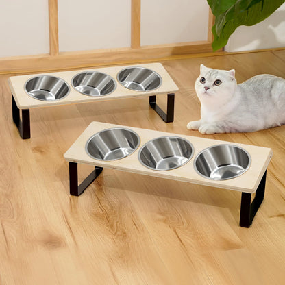 Elevated Cat Bowls Feeder Tilted