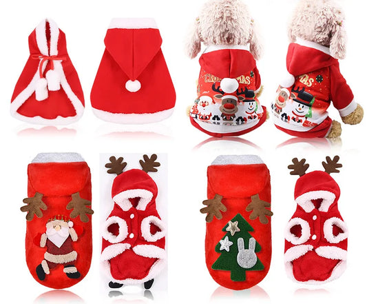 Christmas Dog Clothes Winter Pet