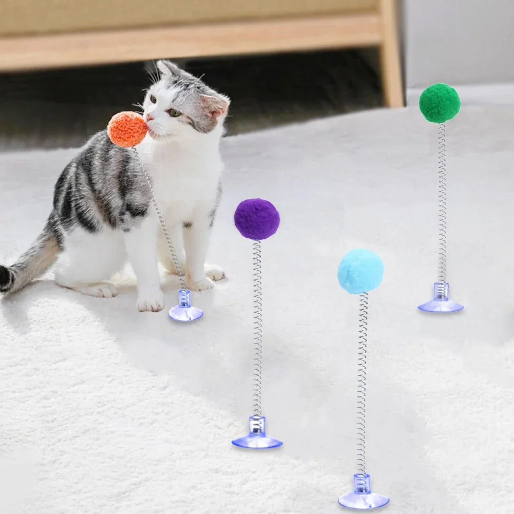 Fur Ball Spring Cat Toy