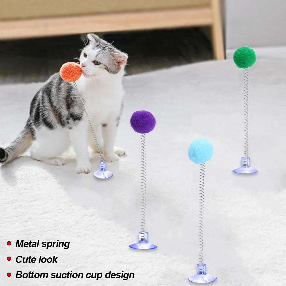 Fur Ball Spring Cat Toy