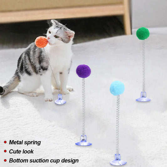 Fur Ball Spring Cat Toy