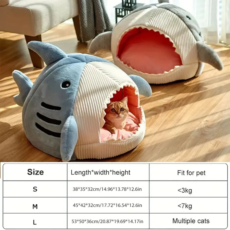 Warm Cat Beds Cartoon Shark
