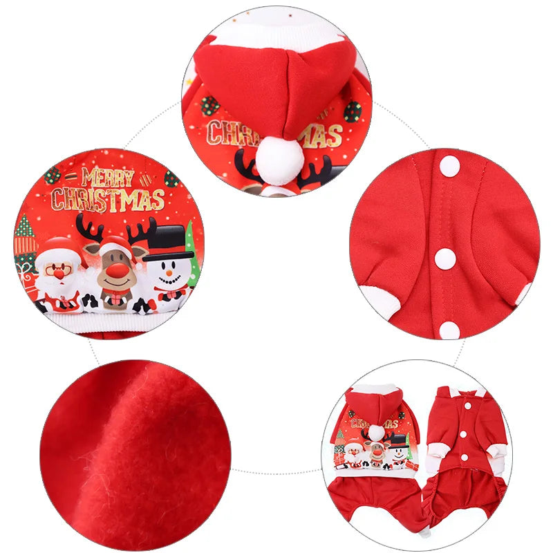 Christmas Dog Clothes Winter Pet
